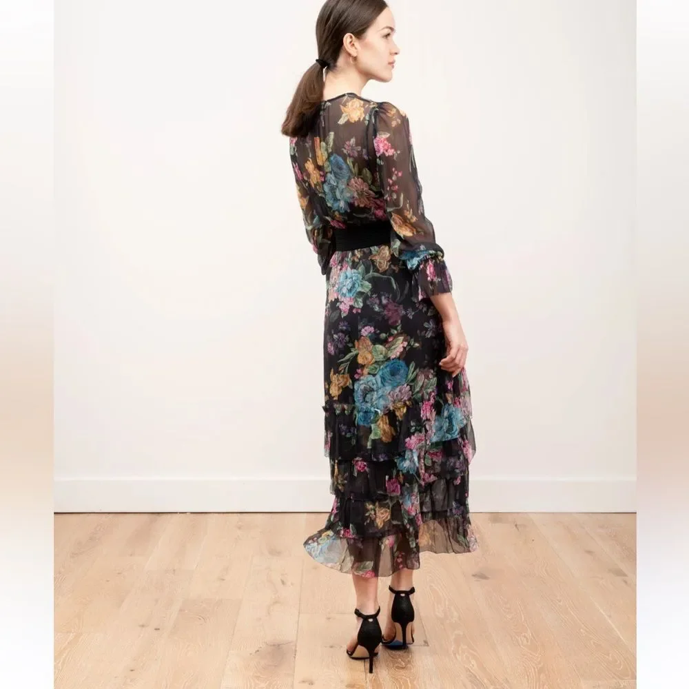 NWOT Zimmermann  ninety six Floral Black Dress - Picture 3 of 14